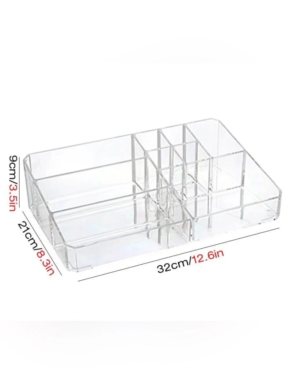 Acrylic Storage Tray Multi-Compartment Storage by Still Serenity 12.6x8.3x3.5 in